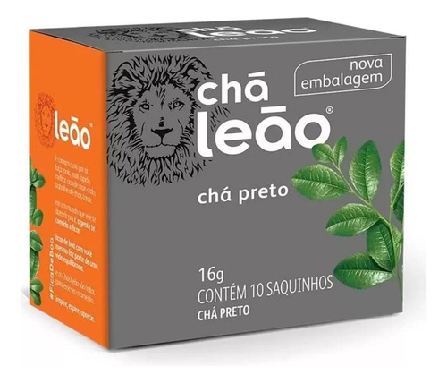 Chá Leão Jr Preto Natural C 10 Sachês