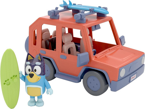 Bluey, Vehículo Familiar 4wd, Con 1 Figura Y 2 Tablas De Sur