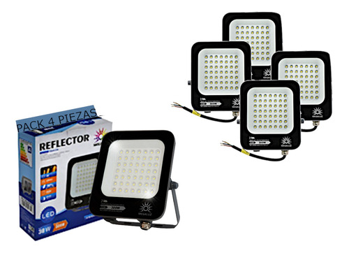 Reflector Led 30w/300w 3300lm Uso Exteriores Ip65 4 Piezas