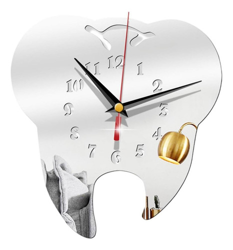 Li Relojes De Pared De Acrílico Número Árabe Dientes Plata
