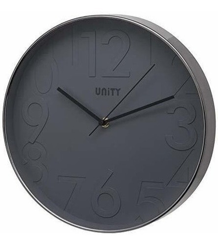 Unity Clifton En Relieve Reloj De Pared Con Esfera Gris - 12