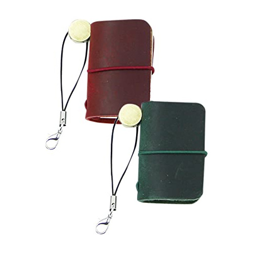 2pcs Tiny Vintage Leather Travelers Mini Notebook Cute ...