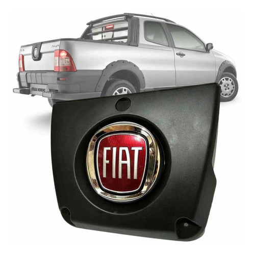 Conjunto Moldura Tampa Traseiro Fiat Strada 2007 2011 2013