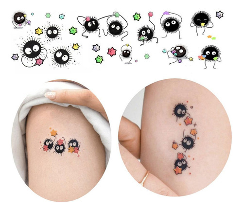 Tatuagem Temporária Soot Sprite Foligem Desenho