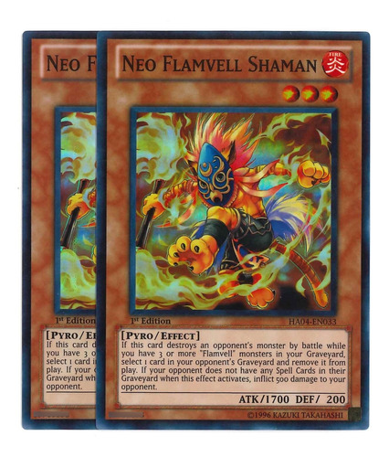 Yugioh 2x Neo Flamvell Shaman Super 1st Ha04-en033