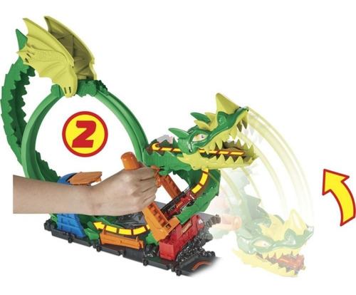 Imagem 10 de 10 de Hot Wheels City Pista Épica Do Dragão Com Carrinho - Mattel