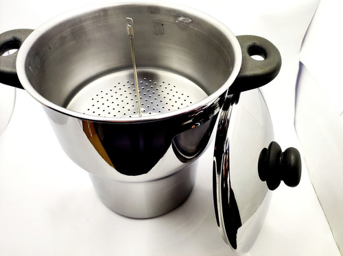 Cuscuzeira Grande Para Fogão De Indução Inox 3 Litros Forma