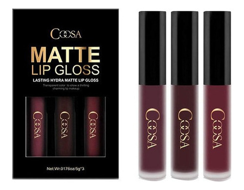 Coosa 3 Piezas De 3 Colores Madly Mate Lapiz Labial Antiad