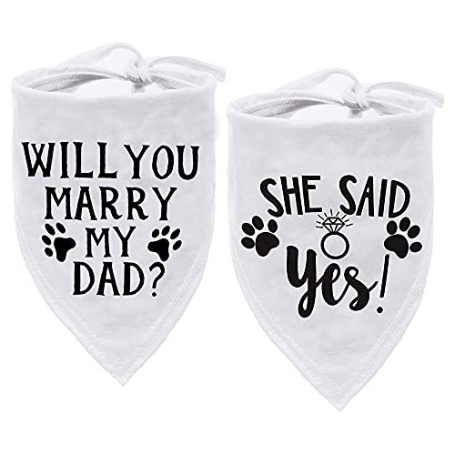 Bandana Para Perro Will You Marry My Daddy, Bandana De Boda 