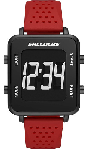 Skechers Reloj Digital De Silicona Deportiva Casual De Cuarz