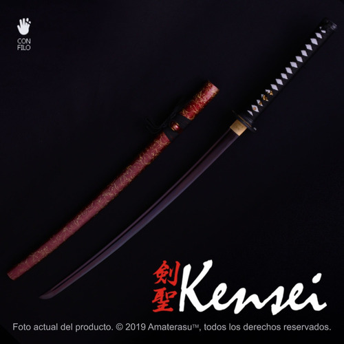 Imagen 4 de 10 de Katana Samurai Kensei Akai Templado Especial Filo Extremo
