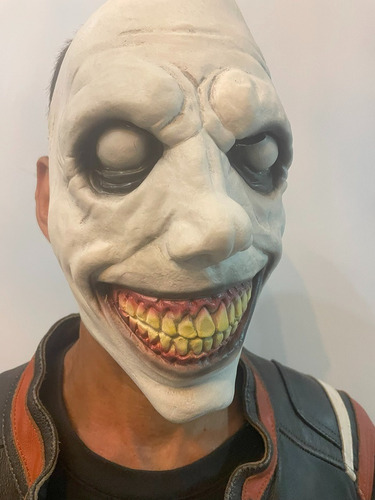 Máscara Do Mal Diabo Branco Rosto Inteiro Halloween Carnaval
