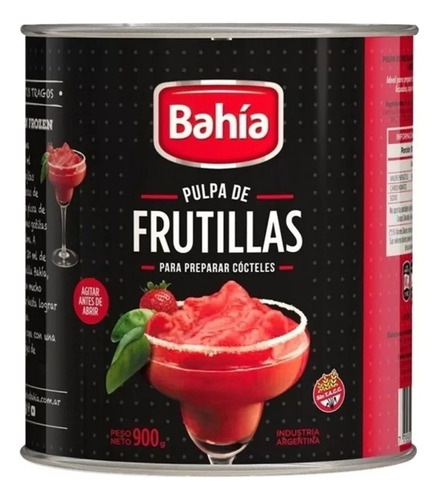 Pulpa De Frutilla Bahia Premium Por 900gr. Pulpas Frutales. 