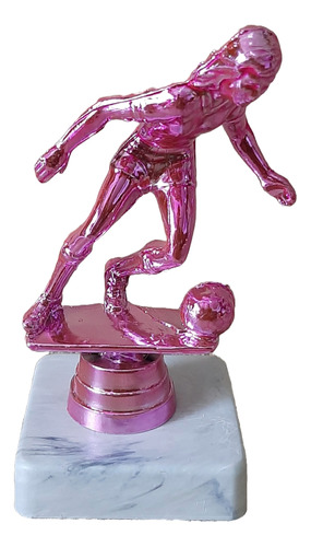 Trofeo Plástico Futbol Femenino Rosa 9cm Souvenir
