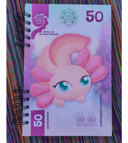 Libreta Billete 50 Ajolopesos Sketchbook Hoja Blanca