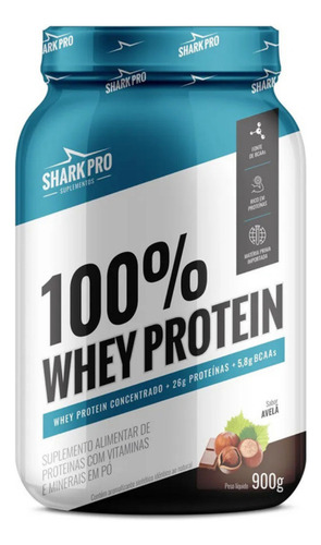 100% Whey Protein Concentrado 900g - Shark Pro Sabor Avelã