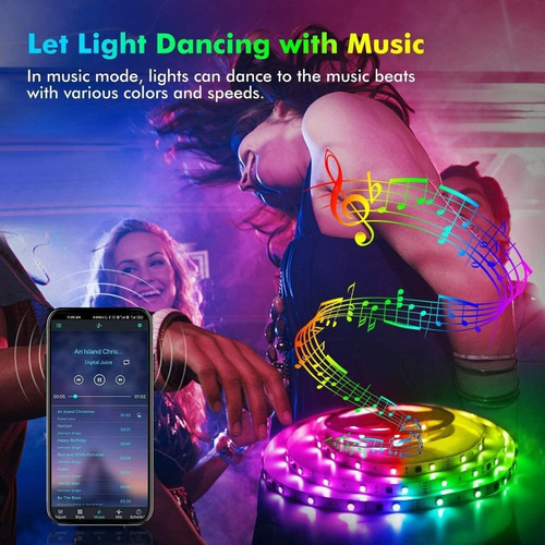 Cinta Tira De Luz Led Rgb Flexible Decoración 5m Control