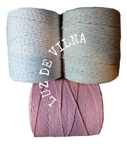 Hilo Macrame Bobina 800/900g Blanco, Rosa Y Crudo