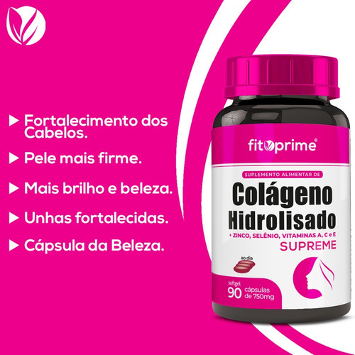 Imagem 2 de 4 de Kit 2 Colágeno Hidrolisado Supreme Vitam A C E Zinco Selênio