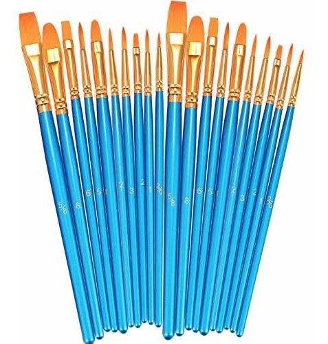 Bosobo Paint Brushes Set, 2 Pack 20 Pcs Redondo Punta Punti