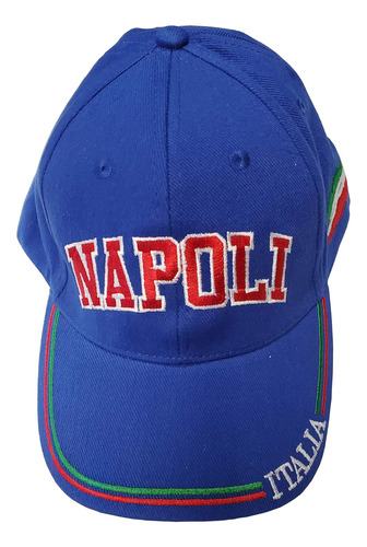 Gorra Béisbol Bordada Azul Napoli Sombrero Italiano Colorido