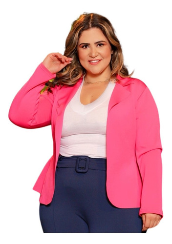 Blazer Feminino Plus Size Alfaiataria G1 G2 G3 G4 Cores Top