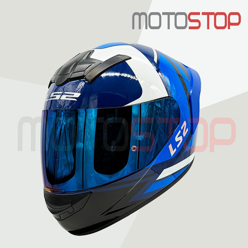 Casco Integral Ls2 Ff352 Evo Azul Visor Iridium Azul / Qr