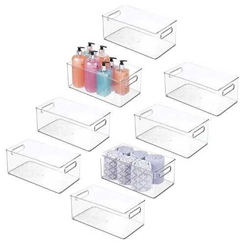 Mdesign Deep Plastic Storage Organizer Container Bin, B...