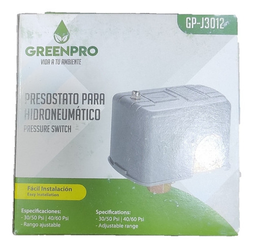 Presostato Para Hidroneumático. Pulmón 20 - 40 Greenpro