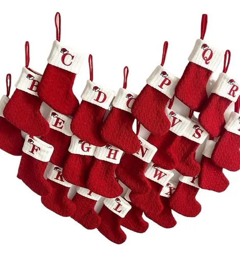 comprar [ Medias Navideñas Personalizables Con Letras Rojas [u]
