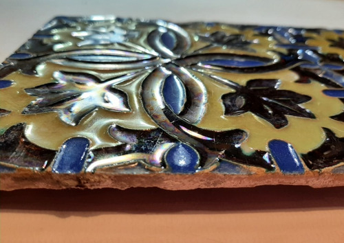 Imagen 4 de 8 de Antiguo Conjunto Mayólicas Triana Relieve Motivo Floral 7632