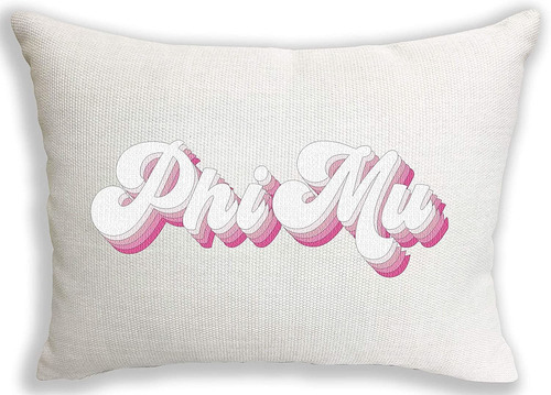 Almohada Phi Mu  Almohada Lumbar Retro De 12 X 16 Pulga...