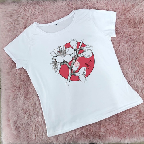 Blusa Playera Grande Mujer Flor De Durazno Melocoton Japonés