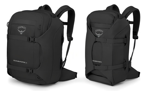 Osprey Sojourn Porter 30l Travel Mackpack, Negro Diseño De La Tela Liso
