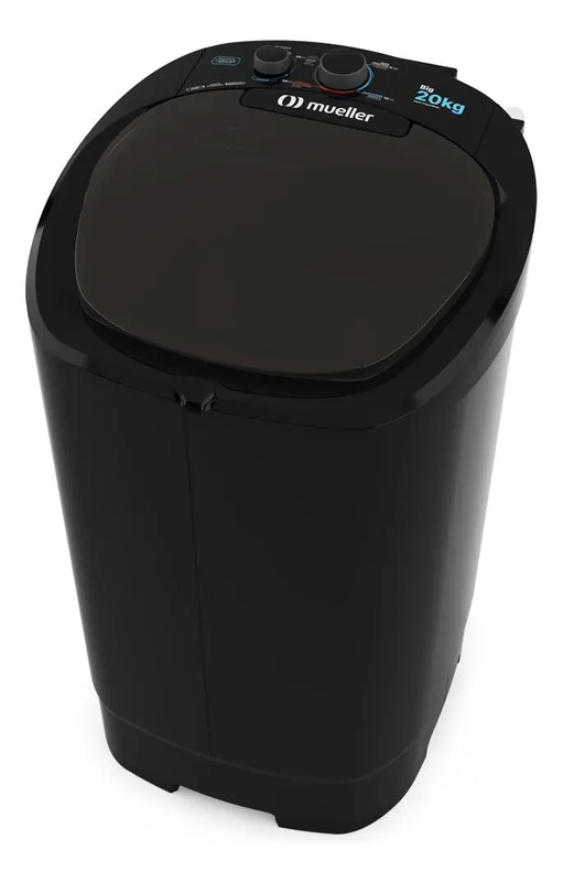 Tanquinho de lavar roupas Mueller Big 20kg na cor preta visto de cima