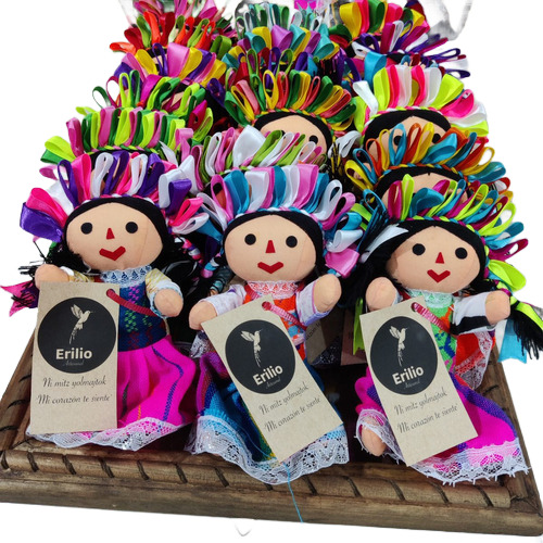 15 Muñecas Mexicanas Mazahua Lelé 19cm 100% Artesania Otomi