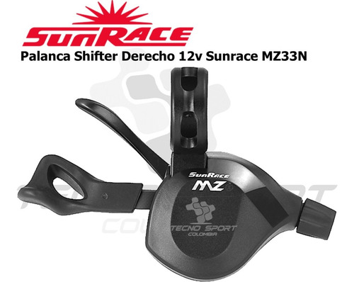 Imagen 2 de 6 de Shifter Derecho Sunrace Mz33n Palanca 12 Veloc Bicicleta Mtb