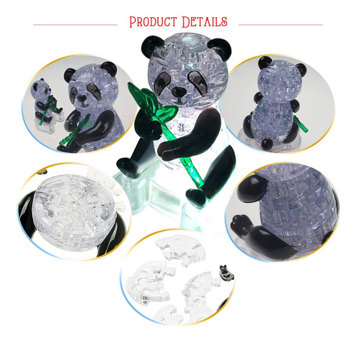 Rompecabezas De Cristal 3d Con Base Iluminada, Regalo De Pan