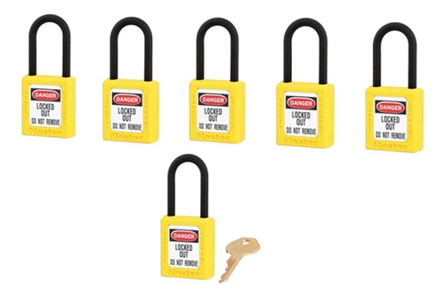 6 Candado Safety Dielectrico Ml882 406ylw Master Lock Color Amarillo