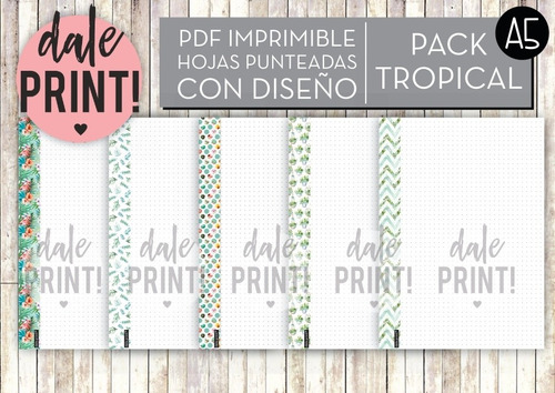 Hojas De Puntos C/ Diseño A5. 5 Packs. Pdf +cuaderno Cosido.