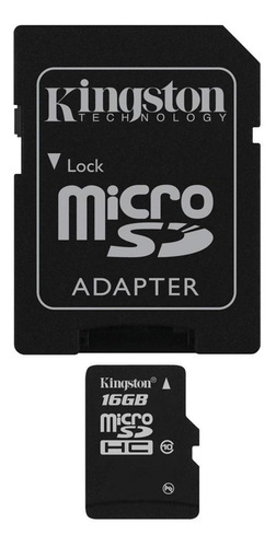 Cartão De Memória 16gb Micro Sd Com 1 Adapter - Kingston