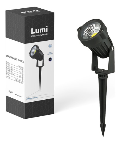 Kit 4 Luminária Espeto De Jardim Bivolt Ip67 Com Led 8w Branco Frio Lumi