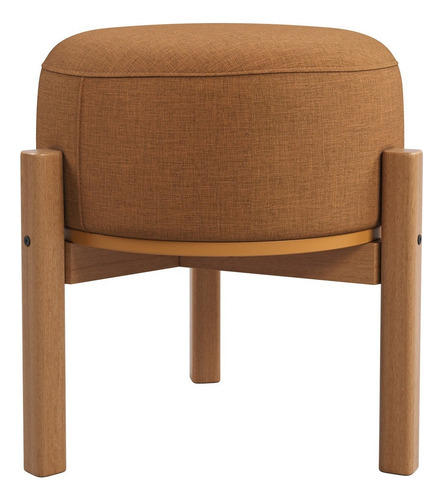 Puff Decorativo Multifuncional Com Mesa Pill Linho Terracota