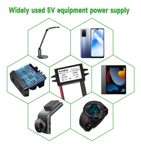Adaptador Convertidor Dc A Usb Buck Module 12v/24v A 5v 3a