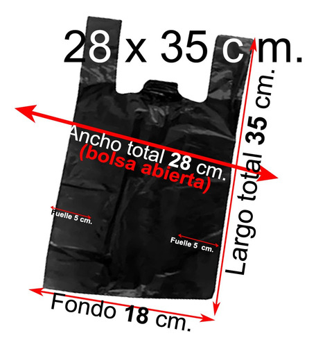 Bolsas Plásticas Tipo Camiseta - 28x35 - 100 Uds - Colores