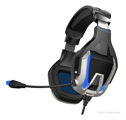 Headset Gamer Profissional Onikuma K12 Preto/azul Cor Preto Cor da luz Azul