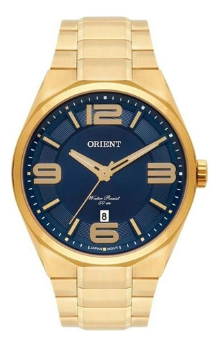 Relógio Orient Masculino Dourado Grande Original Cor do fundo Preto