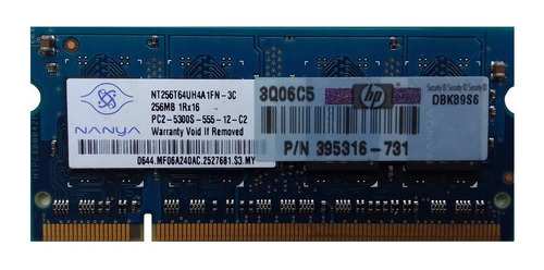 Memória 256 Mb - Hp (nanya) - Ddr2 - Pc2-5300s