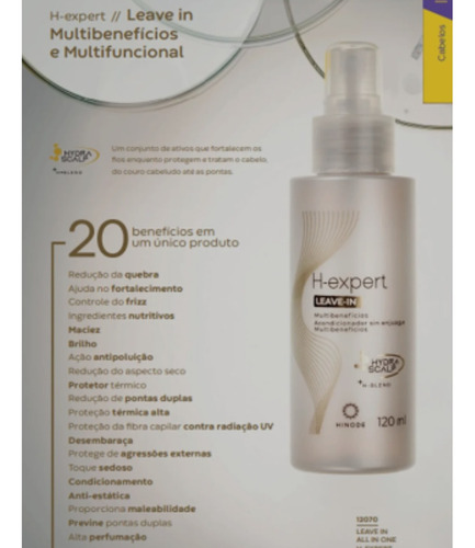 Shampoo Condicionador Máscara Óleo Leave-in H-expert Hinode