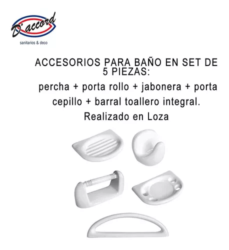 Set accesorios baño barral 5 piezas